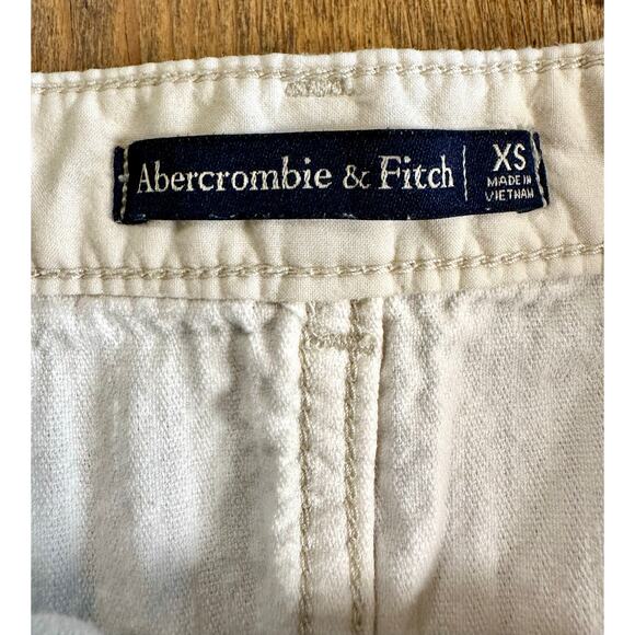 Abercrombie & Fitch Size XS Y2K Button Down Cream Corduroy Mini Skirt Preppy - Picture 6 of 6